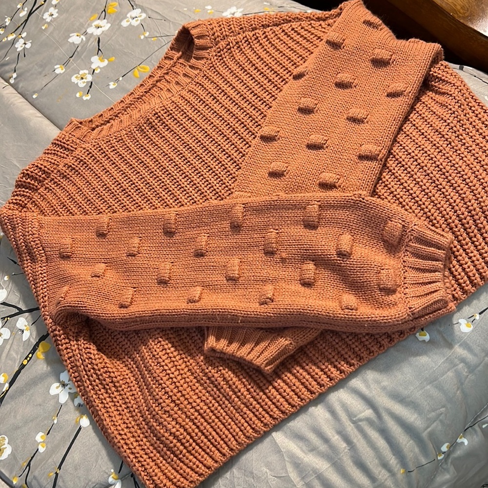 Peach/pink colored crop sweater